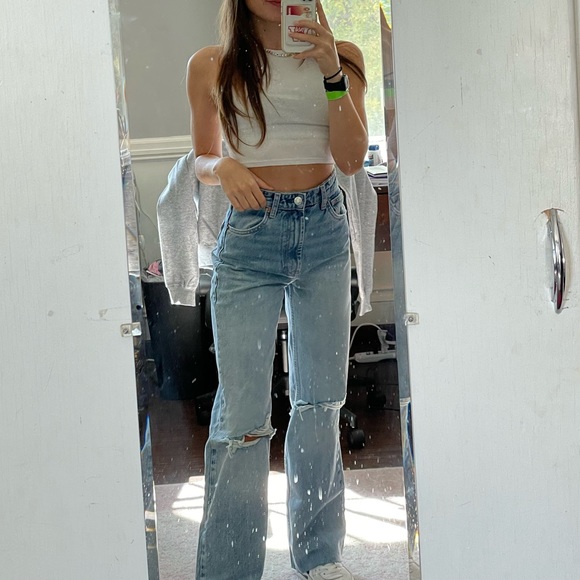 Zara high rise wide leg jeans size 2 - Picture 4 of 5